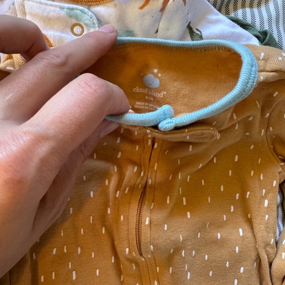 Baby Footies in Blue, Brown, and White - Picture 6 of 9